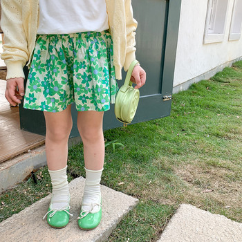 2023 Лято Бебешки момичета Модни панталони с щампи Прохождащи момичета Сладки флорални кюлоти Детски свободни ежедневни шорти с еластична талия