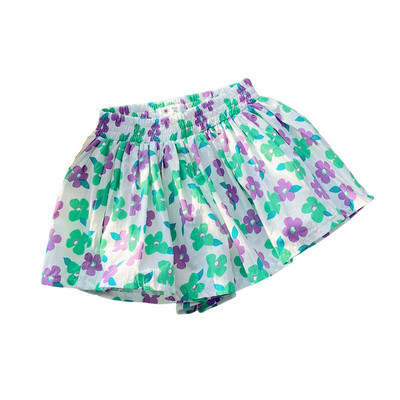 Ljeto 2023., modne hlače s printom za djevojčice, male djevojčice, slatke cvjetne kratke hlače, dječje široke ležerne kratke hlače s elastičnim strukom