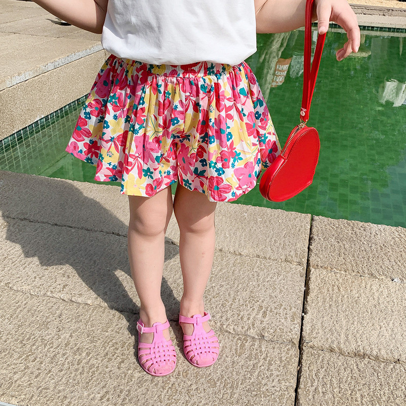 2023 Καλοκαίρι για μωρά για κορίτσια με εκτύπωση Παντελόνι για νήπια για κορίτσια Χαριτωμένα φλοράλ Culottes Παιδικά χαλαρά χαλαρά ελαστικά σορτς μέσης