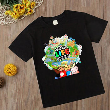 νέο Παιδικό Παιχνίδι Toca Life World Tshirt Anime Toca Boca Life World Game T Shirt Παιδικά μπλουζάκια Tee Teenager Μεγάλο κοντομάνικο