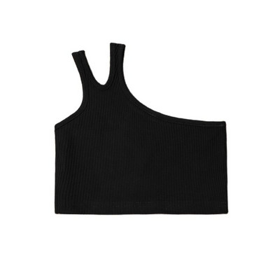 Laste tüdrukud, püksid, suvised lõhikuga, ühe õlaga, varrukateta, liibuvad venivad lastepüksid