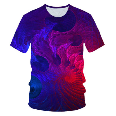 Тениски Flames Летни детски дрехи 3D печат Детска тениска Fashion Harajuku Street Ежедневна тениска с кръгло деколте Boy Girl Tops