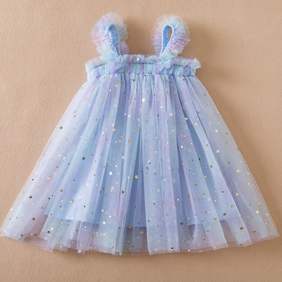 Gaun Malam Anak Perempuan Musim Panas Gaun Tutu Payet Anak-anak Balita Pesta Ulang Tahun Tanpa Lengan Pelangi Baju Anak-anak 1 Sampai 5 Tahun