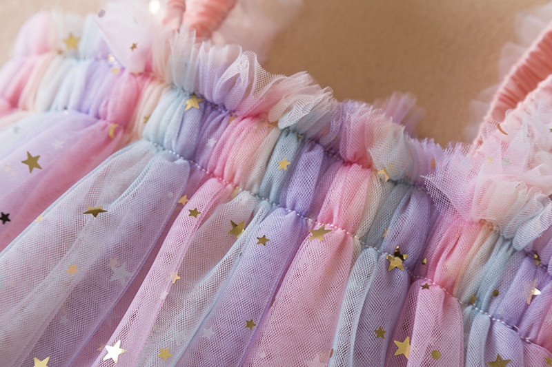 Gaun Malam Anak Perempuan Musim Panas Gaun Tutu Payet Anak-anak Balita Pesta Ulang Tahun Tanpa Lengan Pelangi Baju Anak-anak 1 Sampai 5 Tahun