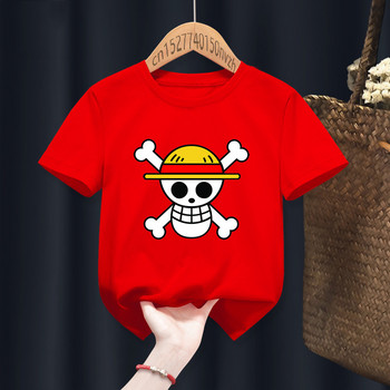 2022 Аниме One Piece Забавни бебешки тениски за момичета Деца Деца Манга Подарък Подарък Дрехи Момиче Черни горнища Harajuku Kawaii, Drop Ship