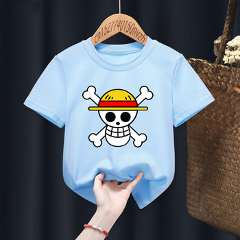 2022 Anime One Piece Funny Baby-shirts Παιδικά Παιδικά Δώρο Manga Δώρο Ρούχα Κορίτσι Μαύρα Harajuku Kawaii Tops,Drop Ship