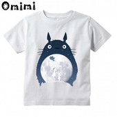 Παιδικά Anime Totoro Σχεδιασμός T-shirt για αγόρια/κορίτσια Υπέροχο καθημερινό κοντομάνικο μπλουζάκι Kawaii Παιδικό αστείο μπλουζάκι