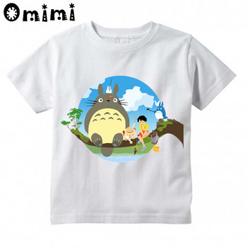 Παιδικά Anime Totoro Σχεδιασμός T-shirt για αγόρια/κορίτσια Υπέροχο καθημερινό κοντομάνικο μπλουζάκι Kawaii Παιδικό αστείο μπλουζάκι