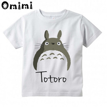 Детска тениска с аниме Totoro Design за момчета/момичета Страхотни ежедневни горнища с къс ръкав Kawaii Детска забавна тениска