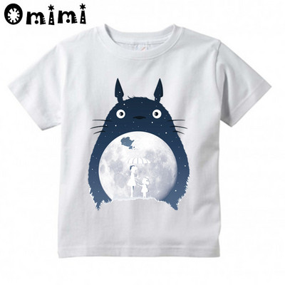 Kids Anime Totoro Design póló Fiúk/Lányok Nagyszerű alkalmi Kawaii rövid ujjú felsők Vicces gyerek póló