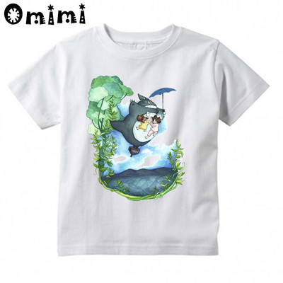 Παιδικά Anime Totoro Σχεδιασμός T-shirt για αγόρια/κορίτσια Υπέροχο καθημερινό κοντομάνικο μπλουζάκι Kawaii Παιδικό αστείο μπλουζάκι