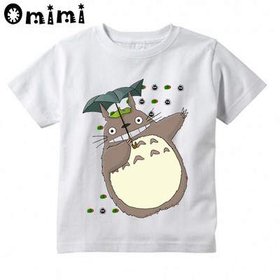Παιδικά Anime Totoro Σχεδιασμός T-shirt για αγόρια/κορίτσια Υπέροχο καθημερινό κοντομάνικο μπλουζάκι Kawaii Παιδικό αστείο μπλουζάκι