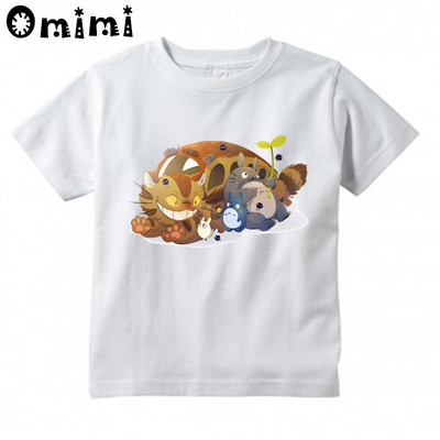 Παιδικά Anime Totoro Σχεδιασμός T-shirt για αγόρια/κορίτσια Υπέροχο καθημερινό κοντομάνικο μπλουζάκι Kawaii Παιδικό αστείο μπλουζάκι