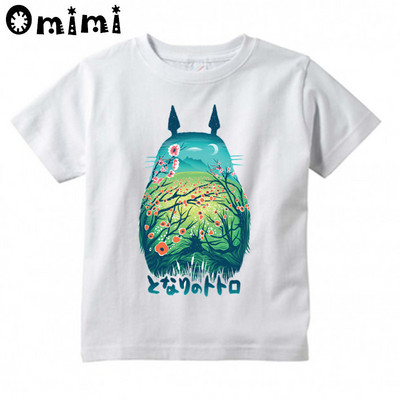 Παιδικά Anime Totoro Σχεδιασμός T-shirt για αγόρια/κορίτσια Υπέροχο καθημερινό κοντομάνικο μπλουζάκι Kawaii Παιδικό αστείο μπλουζάκι
