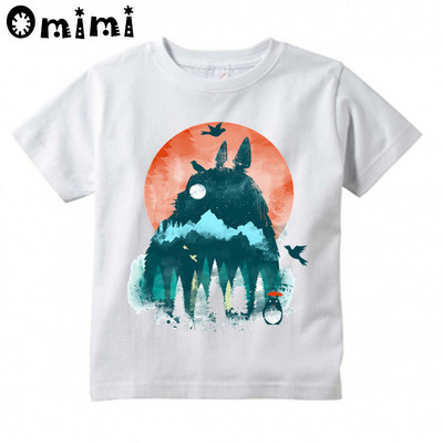 Παιδικά Anime Totoro Σχεδιασμός T-shirt για αγόρια/κορίτσια Υπέροχο καθημερινό κοντομάνικο μπλουζάκι Kawaii Παιδικό αστείο μπλουζάκι