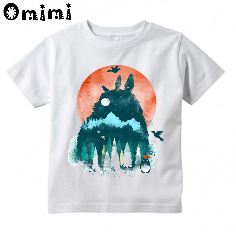 Παιδικά Anime Totoro Σχεδιασμός T-shirt για αγόρια/κορίτσια Υπέροχο καθημερινό κοντομάνικο μπλουζάκι Kawaii Παιδικό αστείο μπλουζάκι