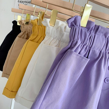 Бебешки шорти за момичета Ежедневни едноцветни детски детски панталони Корейски неформални ежедневни летни тънки детски детски дрехи за момичета 4-11 г.