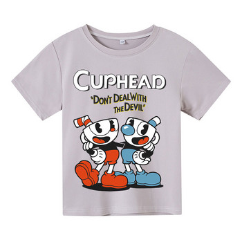 Лятна тениска за 2022 г. Момичета, момчета, сладка чаша с анимационен принт, детски дрехи, модни детски дрехи, тениска Harajuku