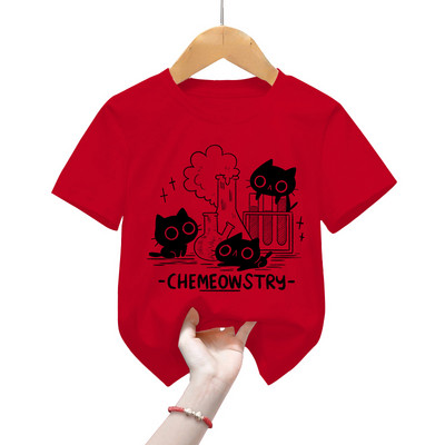 Chemeowstry Klasične dječje majice kratkih rukava Odjeća Znanstvena kemija Dječja majica s kratkim rukavima Djevojčice Dječaci Majica s kratkim rukavima Slatki crni mačak Dječja majica kratkih rukava