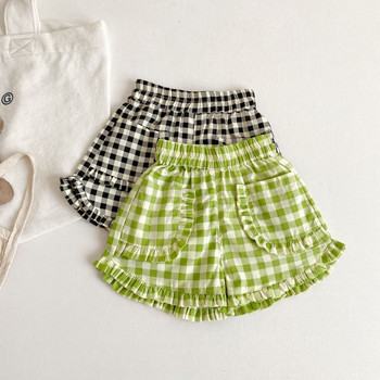 Детско облекло Детски панталони Момичета 2023 Нови пролетни летни бебешки дантелени шорти Корейски стил от памук Ежедневни прости сладки панталони