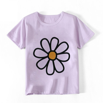 2023 г. Нова детска тениска с летен анимационен печат Pure Rainbow с къси ръкави, моден заек, сладък многоцветен, горещо продаван топ