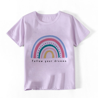 2023-as új gyermekpóló felső, nyári rajzfilmnyomtatás, tiszta szivárvány, rövid ujjú divatos nyúl aranyos többszínű, melegen eladó felső