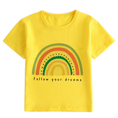 2023-as új gyermekpóló felső, nyári rajzfilmnyomtatás, tiszta szivárvány, rövid ujjú divatos nyúl aranyos többszínű, melegen eladó felső