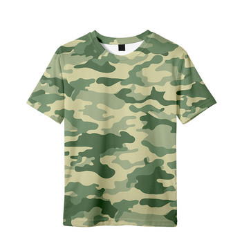 Тениски с къс ръкав с камуфлажен принт Детски горнища Тениски Военна тренировъчна тениска Детско облекло Сини зелени тениски