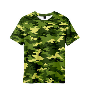 Тениски с къс ръкав с камуфлажен принт Детски горнища Тениски Военна тренировъчна тениска Детско облекло Сини зелени тениски