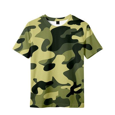Kamufliažinė spauda marškinėliai trumpomis rankovėmis Vaikiški marškinėliai Kariniai treniruočių marškinėliai Vaikiški drabužiai Mėlyni žali marškinėliai