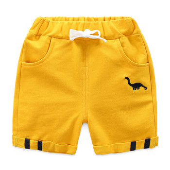 2023 Летни къси панталони за малки деца Момчета Памучна бродерия Динозавър Момичета Спортни шорти 2-6 години Детски дрехи за бебета Момчета