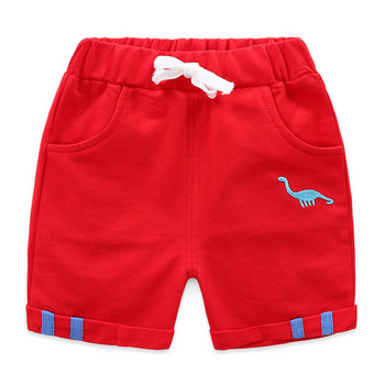 2023 Летни къси панталони за малки деца Момчета Памучна бродерия Динозавър Момичета Спортни шорти 2-6 години Детски дрехи за бебета Момчета