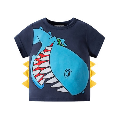 TUONXYE Ljetna majica kratkih rukava za dječake 3D slatki print dinosaura Pletena pamučna prozračna majica s mekim donjim dijelom Gornja odjeća za bebe