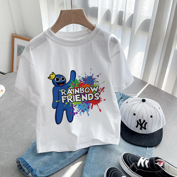 Νέο χαριτωμένο Rainbow Friends T-Shirt Παιχνίδι Cartoon Εκτύπωση Γενέθλια Gfit Αγόρια Κορίτσια Παιδικά Ρούχα Κοντομάνικα T-Shirts Harajuku Top