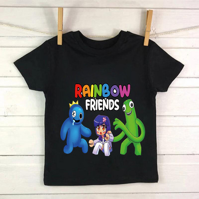 Nou Cute Rainbow Friends Tricou Joc Imprimare Desene Animate Gfit Gfit Băieți Fete Haine pentru copii Tricouri cu mânecă scurtă Harajuku Top