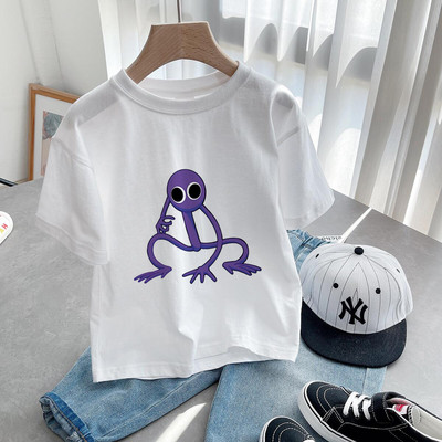 Nou Cute Rainbow Friends Tricou Joc Imprimare Desene Animate Gfit Gfit Băieți Fete Haine pentru copii Tricouri cu mânecă scurtă Harajuku Top