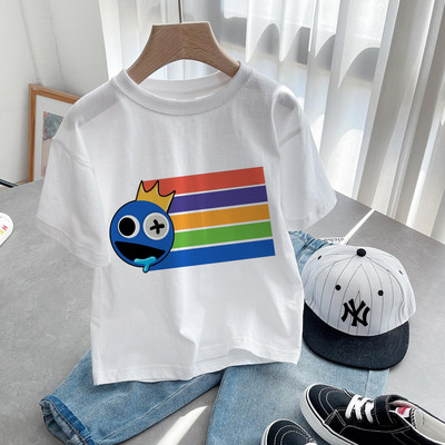 Nou Cute Rainbow Friends Tricou Joc Imprimare Desene Animate Gfit Gfit Băieți Fete Haine pentru copii Tricouri cu mânecă scurtă Harajuku Top