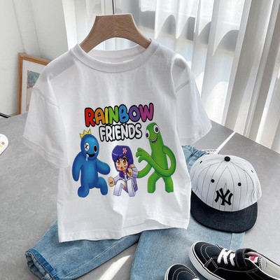 Nou Cute Rainbow Friends Tricou Joc Imprimare Desene Animate Gfit Gfit Băieți Fete Haine pentru copii Tricouri cu mânecă scurtă Harajuku Top
