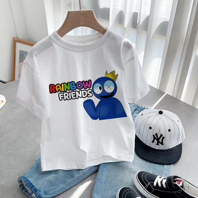 Nou Cute Rainbow Friends Tricou Joc Imprimare Desene Animate Gfit Gfit Băieți Fete Haine pentru copii Tricouri cu mânecă scurtă Harajuku Top