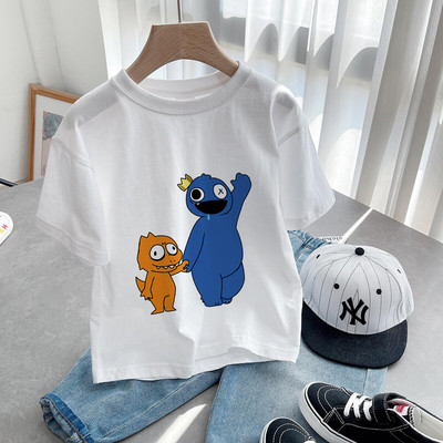 Nou Cute Rainbow Friends Tricou Joc Imprimare Desene Animate Gfit Gfit Băieți Fete Haine pentru copii Tricouri cu mânecă scurtă Harajuku Top