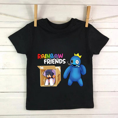 Nou Cute Rainbow Friends Tricou Joc Imprimare Desene Animate Gfit Gfit Băieți Fete Haine pentru copii Tricouri cu mânecă scurtă Harajuku Top