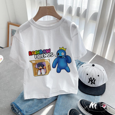 Nou Cute Rainbow Friends Tricou Joc Imprimare Desene Animate Gfit Gfit Băieți Fete Haine pentru copii Tricouri cu mânecă scurtă Harajuku Top