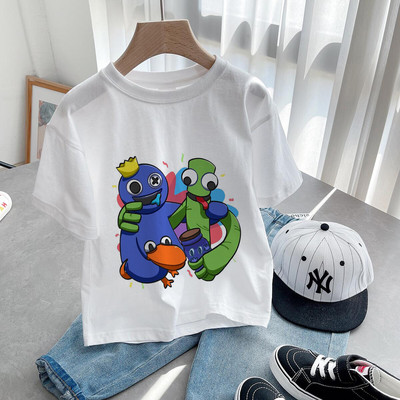 Nou Cute Rainbow Friends Tricou Joc Imprimare Desene Animate Gfit Gfit Băieți Fete Haine pentru copii Tricouri cu mânecă scurtă Harajuku Top