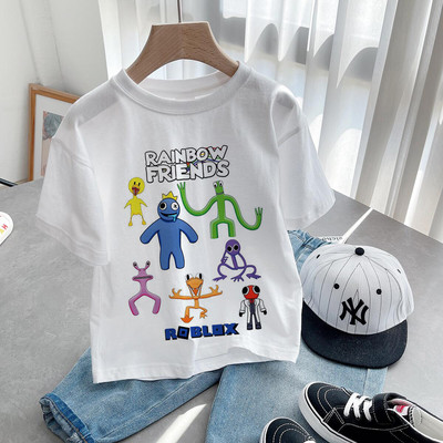 Nou Cute Rainbow Friends Tricou Joc Imprimare Desene Animate Gfit Gfit Băieți Fete Haine pentru copii Tricouri cu mânecă scurtă Harajuku Top