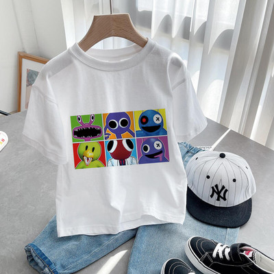 Nou Cute Rainbow Friends Tricou Joc Imprimare Desene Animate Gfit Gfit Băieți Fete Haine pentru copii Tricouri cu mânecă scurtă Harajuku Top