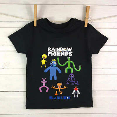 Nou Cute Rainbow Friends Tricou Joc Imprimare Desene Animate Gfit Gfit Băieți Fete Haine pentru copii Tricouri cu mânecă scurtă Harajuku Top