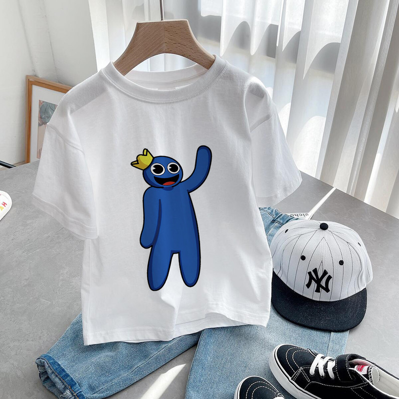 Nou Cute Rainbow Friends Tricou Joc Imprimare Desene Animate Gfit Gfit Băieți Fete Haine pentru copii Tricouri cu mânecă scurtă Harajuku Top