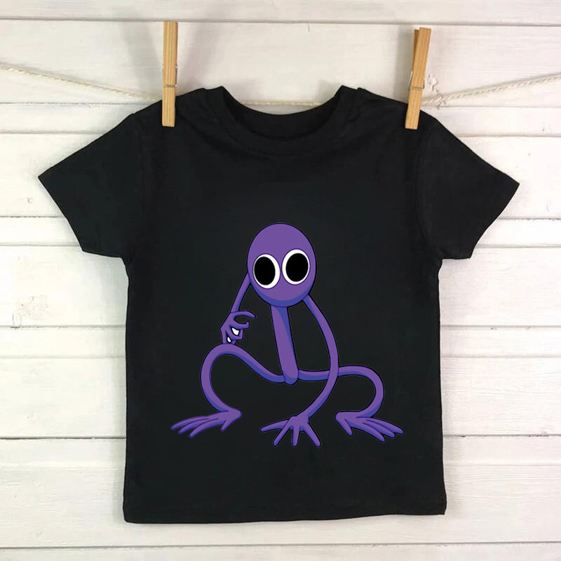 Nou Cute Rainbow Friends Tricou Joc Imprimare Desene Animate Gfit Gfit Băieți Fete Haine pentru copii Tricouri cu mânecă scurtă Harajuku Top