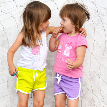 Детски момичета Къси панталони Летни памучни шорти Candy Color Момчета Детски спортни къси свободни ежедневни къси панталони Панталони Плажни къси детски