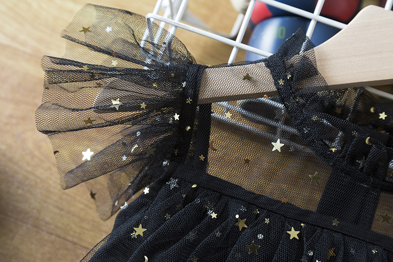 Modna djevojačka ljetna haljina za zabavu, dječja šljokica s volanima, rođendanski kostim princeze, dječja crna večernja odjeća od tila 3-8T